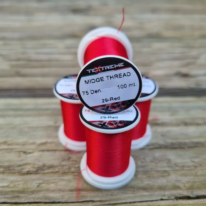 TEXTREME Midge Tying Thread 75dn in 29-Red-2